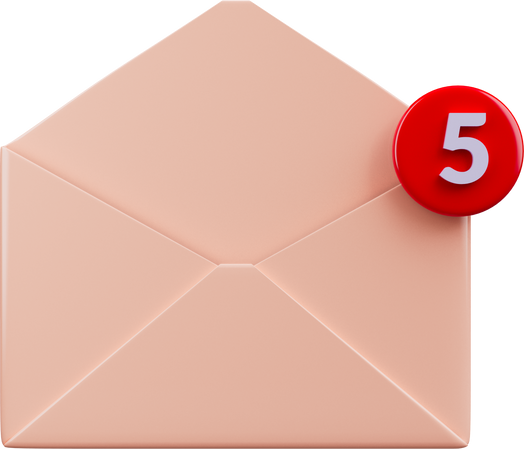 Electronic mail with massage icon isolated 3d render illustration