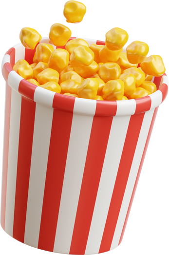 3D Popcorn Watching Movie FIlm Snack Food