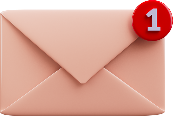 Electronic mail with massage icon isolated 3d render illustration