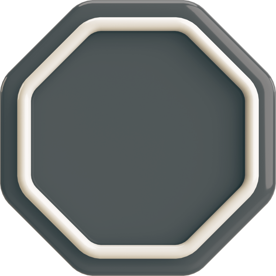 3D octagon button. Empty button. 3D illustration.